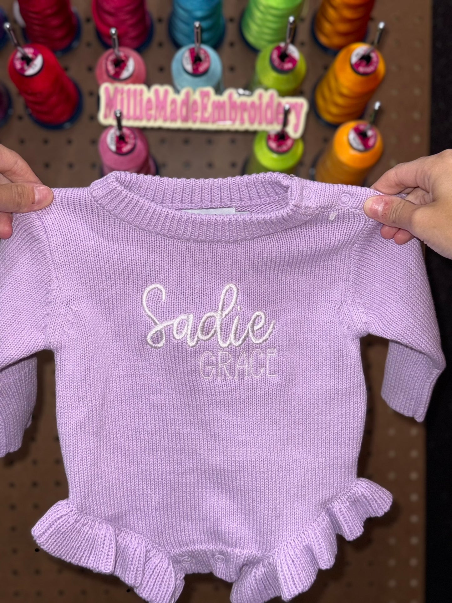 Knit Romper with Ruffle