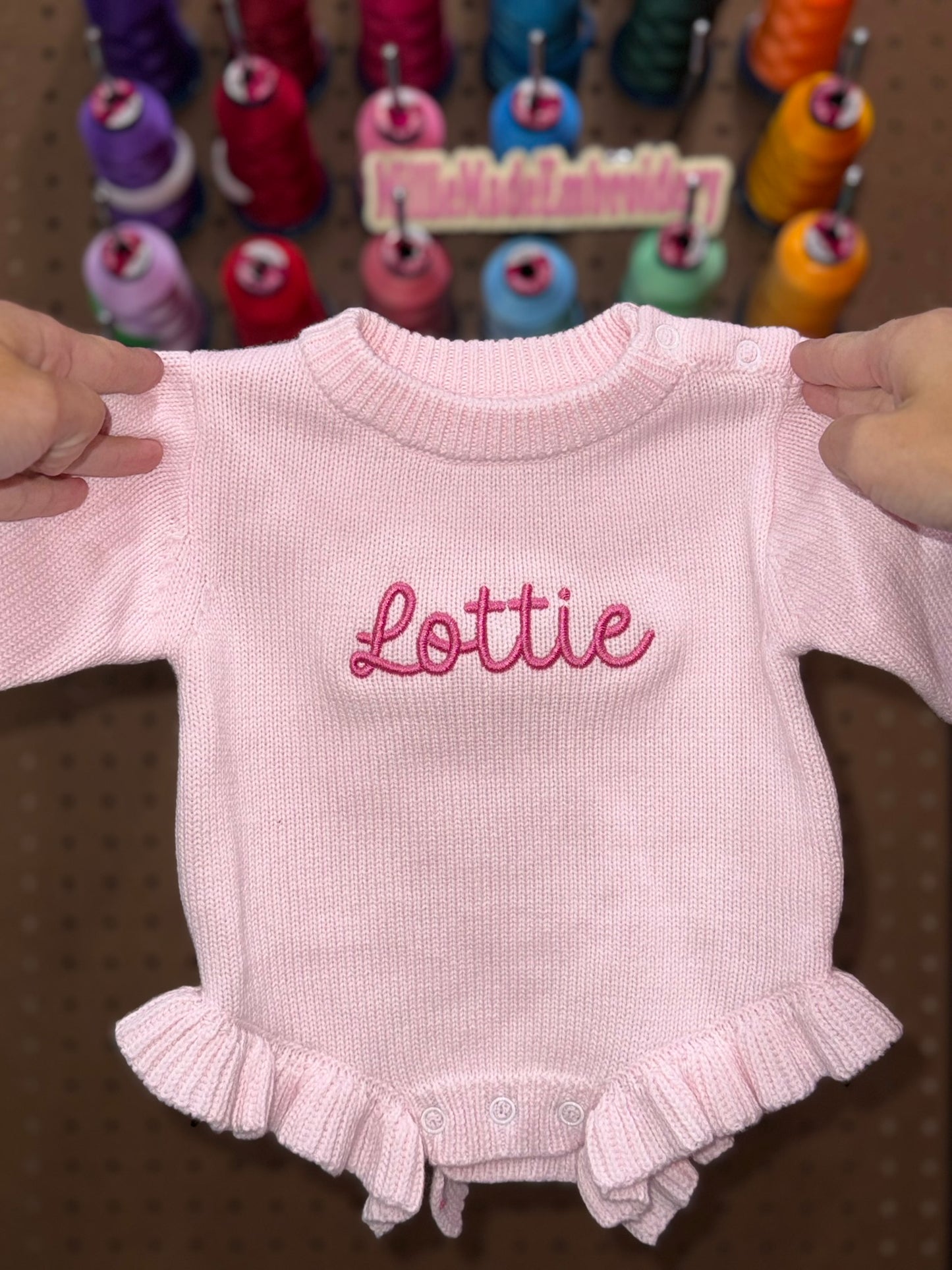 Knit Romper with Ruffle