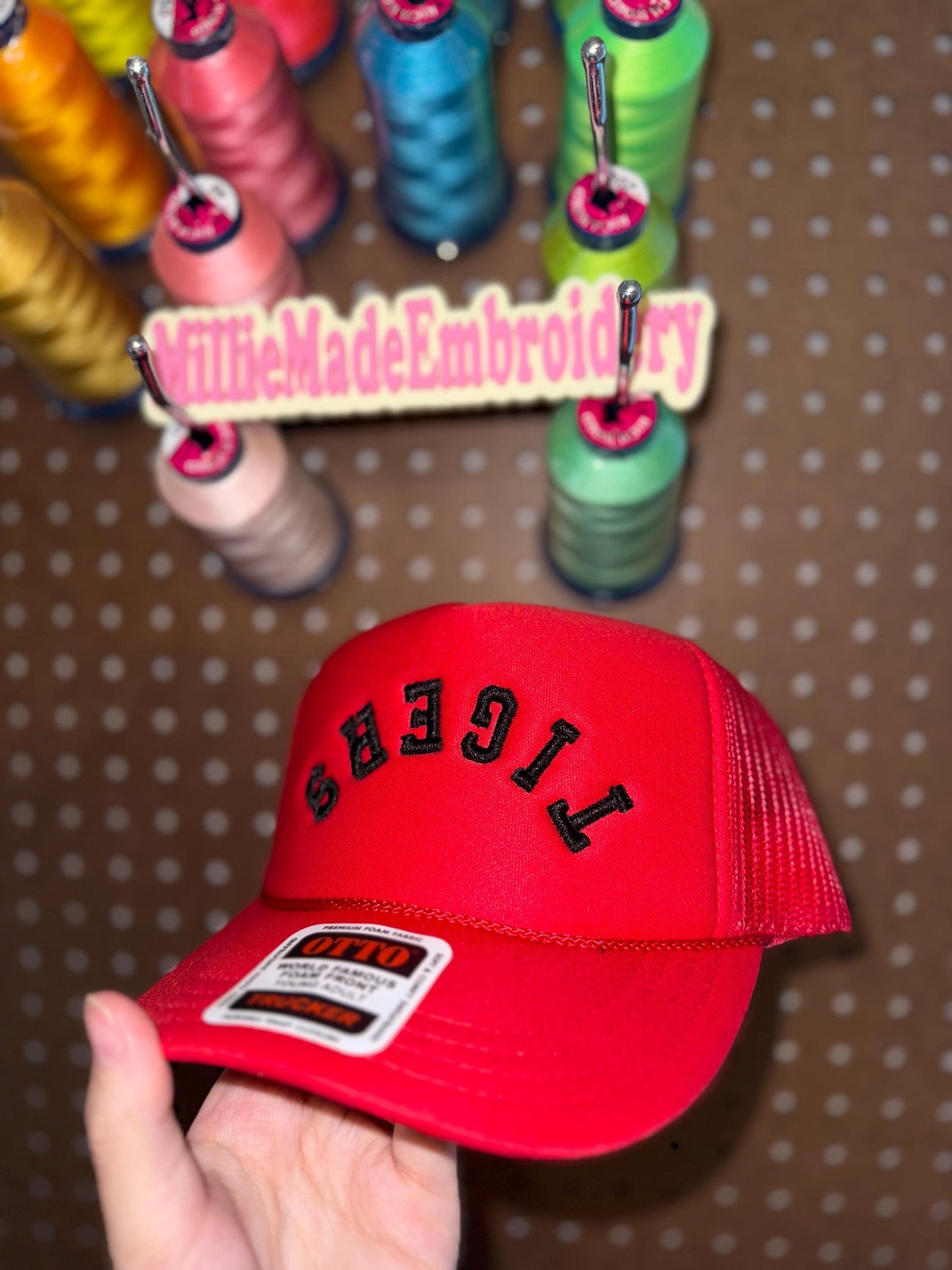 | Tigers Upside Down Mascot Trucker |