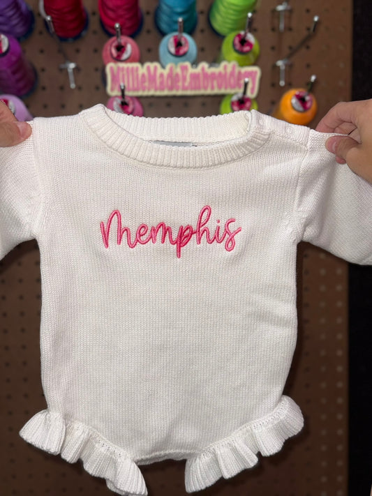 Knit Romper with Ruffle