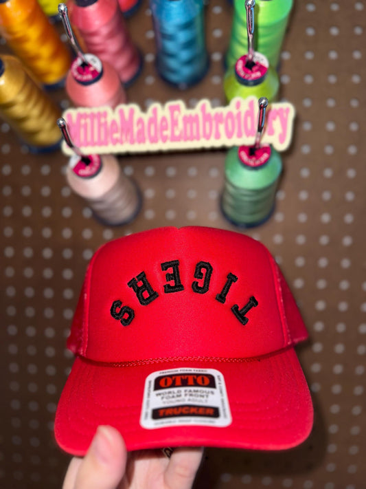 | Tigers Upside Down Mascot Trucker |